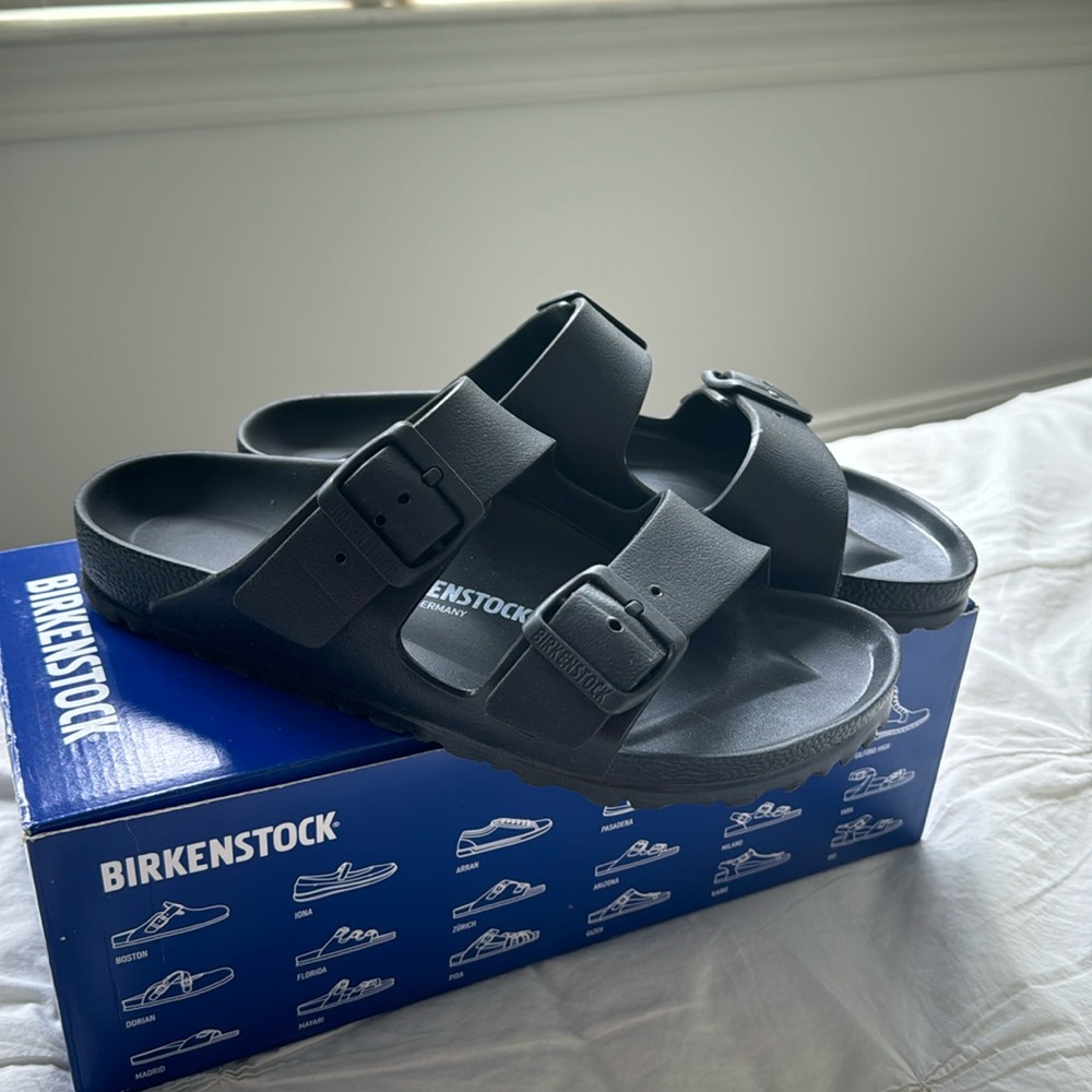 BIRKENSTOCK Arizona Sandals in Black, Size 38